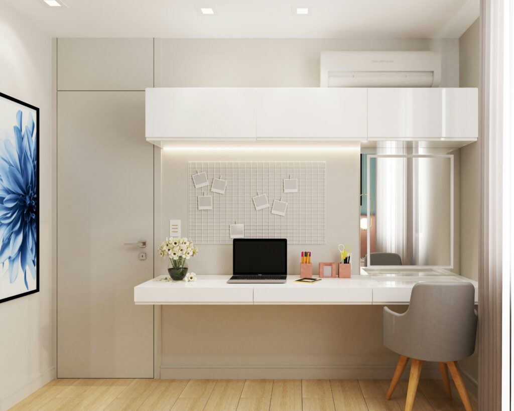 small space home office by amanda macedo vqixghm4l9w unsplash